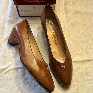 Salvatore Ferragamo Brown Leather Heels